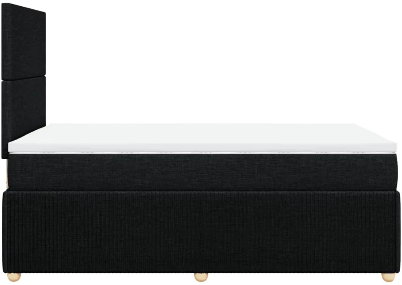 vidaXL Κρεβάτι Boxspring με Στρώμα Μαύρο 120x200 εκ. Υφασμάτινο