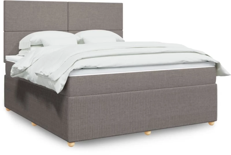 vidaXL Κρεβάτι Boxspring με Στρώμα Taupe 180x200 εκ. Υφασμάτινο