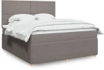 vidaXL Κρεβάτι Boxspring με Στρώμα Taupe 180x200 εκ. Υφασμάτινο