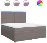 vidaXL Κρεβάτι Boxspring με Στρώμα Taupe 180x200 εκ. Υφασμάτινο