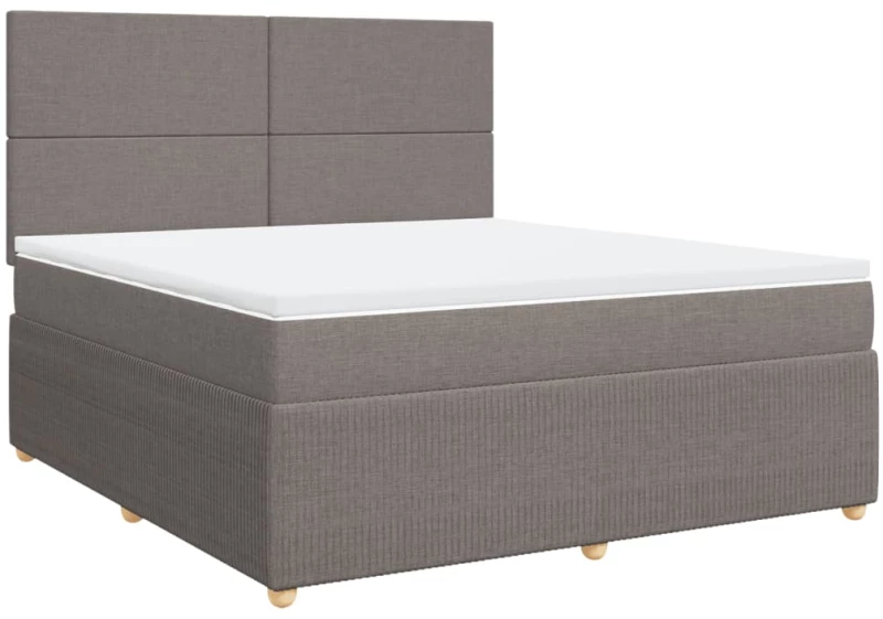 vidaXL Κρεβάτι Boxspring με Στρώμα Taupe 180x200 εκ. Υφασμάτινο