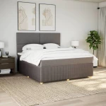 vidaXL Κρεβάτι Boxspring με Στρώμα Taupe 180x200 εκ. Υφασμάτινο