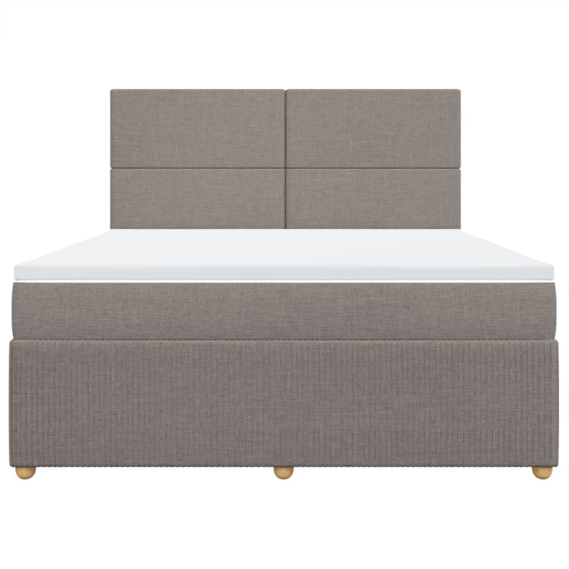 vidaXL Κρεβάτι Boxspring με Στρώμα Taupe 180x200 εκ. Υφασμάτινο