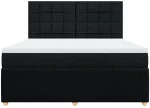 vidaXL Κρεβάτι Boxspring με Στρώμα Μαύρο 180x200 εκ. Υφασμάτινο