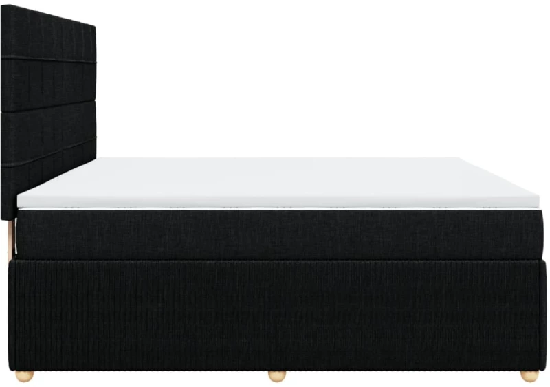 vidaXL Κρεβάτι Boxspring με Στρώμα Μαύρο 180x200 εκ. Υφασμάτινο