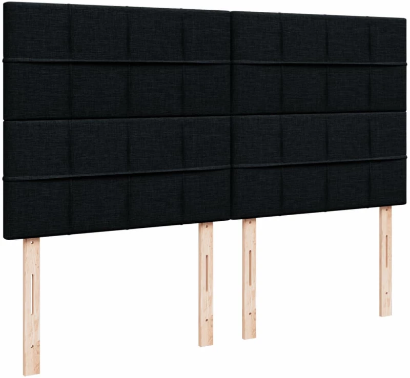vidaXL Κρεβάτι Boxspring με Στρώμα Μαύρο 180x200 εκ. Υφασμάτινο