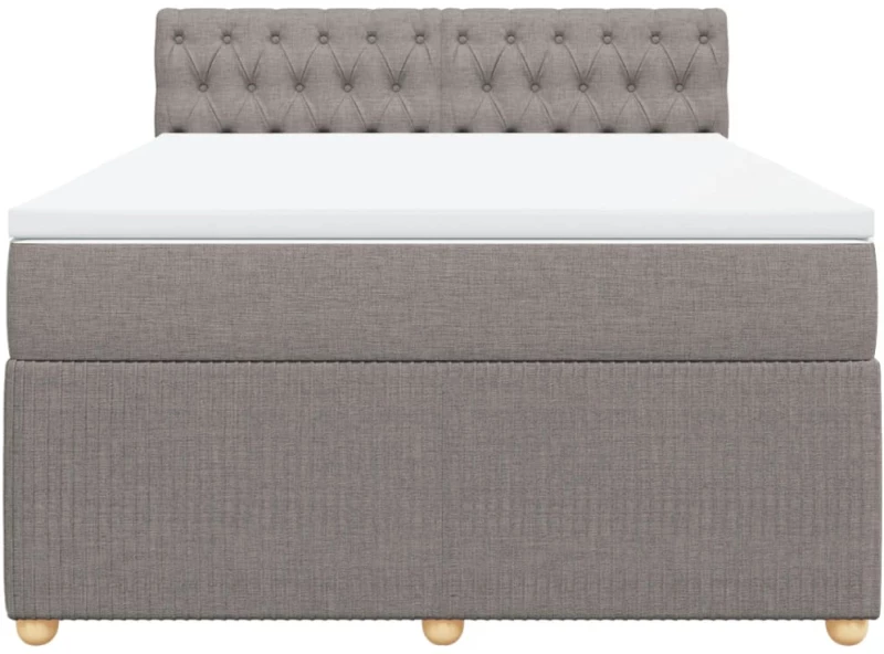 vidaXL Κρεβάτι Boxspring με Στρώμα Taupe 140x200 εκ. Υφασμάτινο