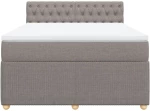 vidaXL Κρεβάτι Boxspring με Στρώμα Taupe 140x200 εκ. Υφασμάτινο
