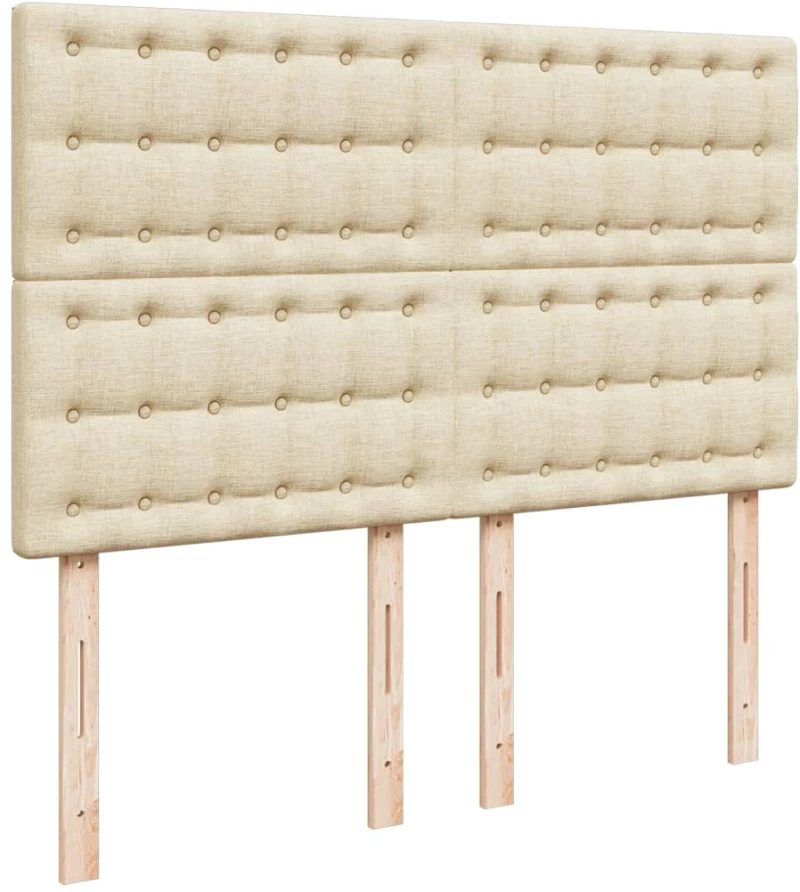 vidaXL Κρεβάτι Boxspring με Στρώμα Κρεμ 140x200 εκ. Υφασμάτινο