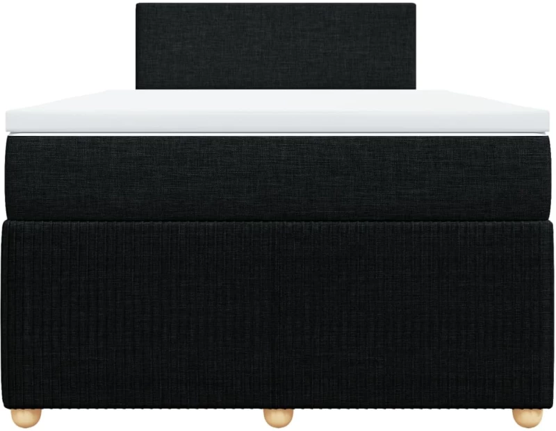 vidaXL Κρεβάτι Boxspring με Στρώμα Μαύρο 120x200 εκ. Υφασμάτινο