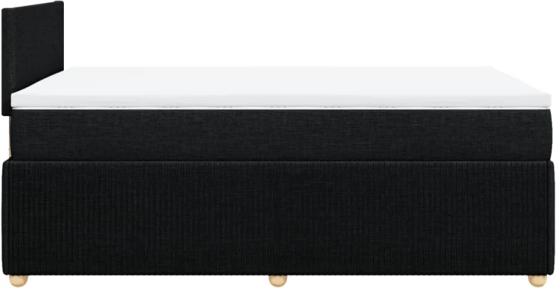 vidaXL Κρεβάτι Boxspring με Στρώμα Μαύρο 120x200 εκ. Υφασμάτινο