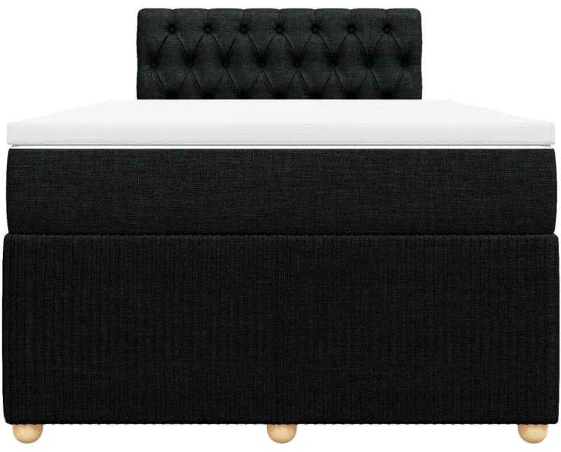 vidaXL Κρεβάτι Boxspring με Στρώμα Μαύρο 120x200 εκ. Υφασμάτινο