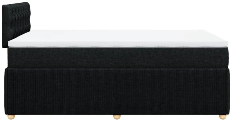 vidaXL Κρεβάτι Boxspring με Στρώμα Μαύρο 120x200 εκ. Υφασμάτινο