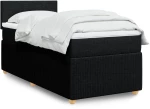 vidaXL Κρεβάτι Boxspring με Στρώμα Μαύρο 90x200 εκ. Υφασμάτινο