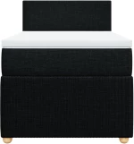 vidaXL Κρεβάτι Boxspring με Στρώμα Μαύρο 90x200 εκ. Υφασμάτινο