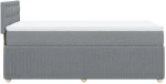 vidaXL Κρεβάτι Boxspring με Στρώμα Ανοιχτό Γκρι 100x200 εκ. Υφασμάτινο