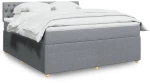 vidaXL Κρεβάτι Boxspring με Στρώμα Ανοιχτό Γκρι 180x200 εκ. Υφασμάτινο