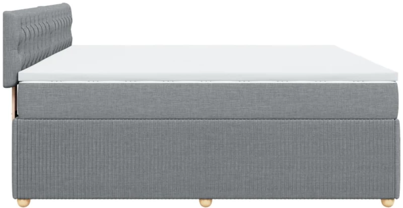 vidaXL Κρεβάτι Boxspring με Στρώμα Ανοιχτό Γκρι 180x200 εκ. Υφασμάτινο