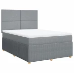 vidaXL Κρεβάτι Boxspring με Στρώμα Ανοιχτό Γκρι 140x190 εκ. Υφασμάτινο