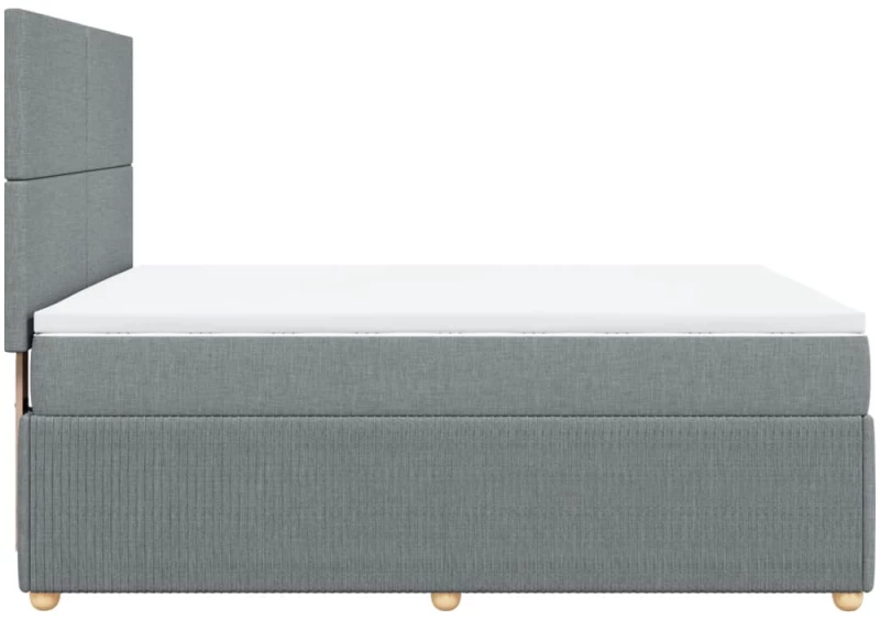 vidaXL Κρεβάτι Boxspring με Στρώμα Ανοιχτό Γκρι 140x190 εκ. Υφασμάτινο