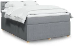 vidaXL Κρεβάτι Boxspring με Στρώμα Ανοιχτό Γκρι 140x200 εκ. Υφασμάτινο