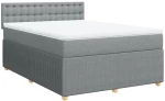vidaXL Κρεβάτι Boxspring με Στρώμα Ανοιχτό Γκρι 140x200 εκ. Υφασμάτινο