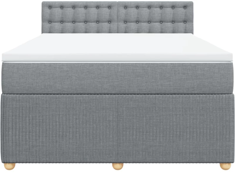 vidaXL Κρεβάτι Boxspring με Στρώμα Ανοιχτό Γκρι 140x200 εκ. Υφασμάτινο