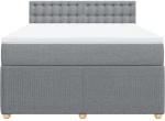 vidaXL Κρεβάτι Boxspring με Στρώμα Ανοιχτό Γκρι 140x200 εκ. Υφασμάτινο