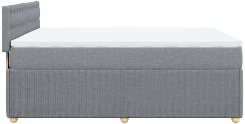 vidaXL Κρεβάτι Boxspring με Στρώμα Ανοιχτό Γκρι 140x200 εκ. Υφασμάτινο