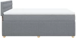 vidaXL Κρεβάτι Boxspring με Στρώμα Ανοιχτό Γκρι 140x200 εκ. Υφασμάτινο