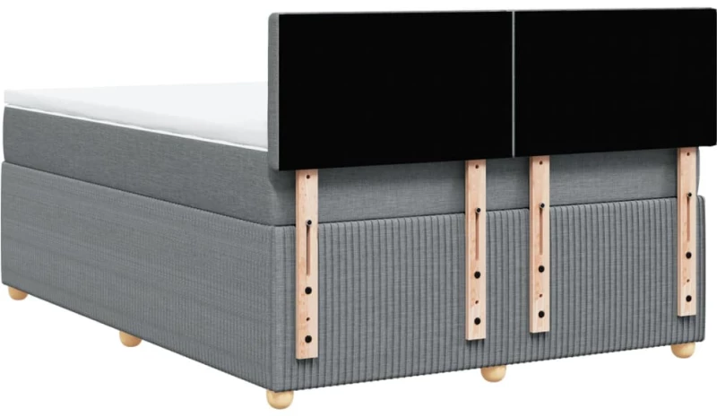 vidaXL Κρεβάτι Boxspring με Στρώμα Ανοιχτό Γκρι 140x200 εκ. Υφασμάτινο