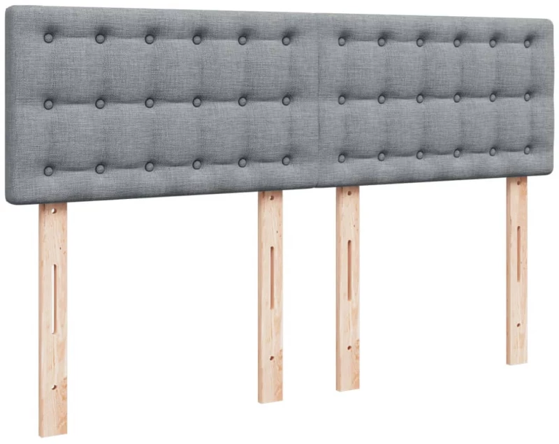 vidaXL Κρεβάτι Boxspring με Στρώμα Ανοιχτό Γκρι 140x200 εκ. Υφασμάτινο
