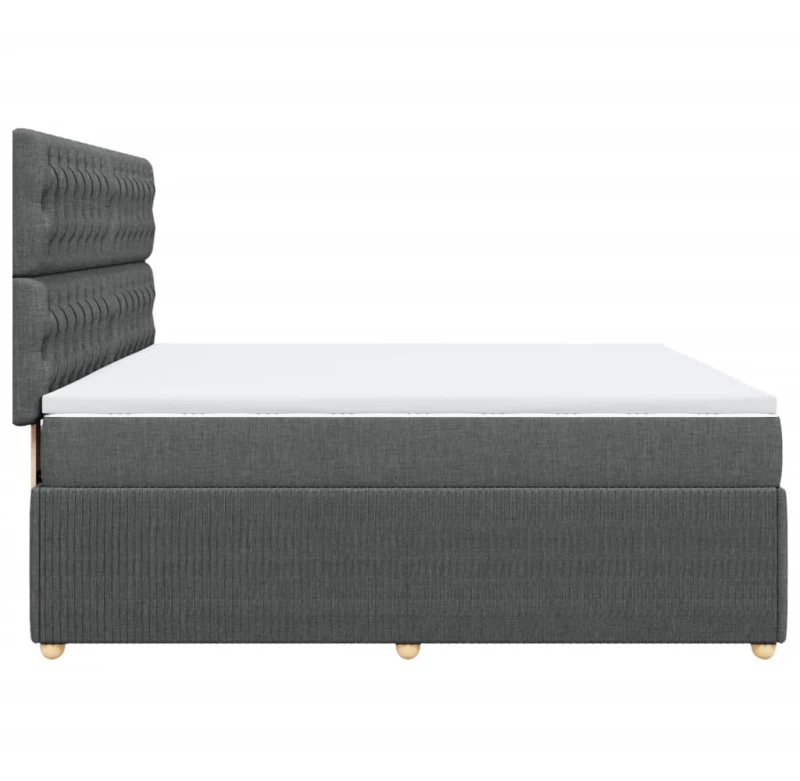 vidaXL Κρεβάτι Boxspring με Στρώμα Σκούρο Γκρι 180x200 εκ Υφασμάτιν