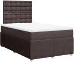vidaXL Κρεβάτι Boxspring με Στρώμα Σκούρο Καφέ 120x190 εκ Υφασμάτινο