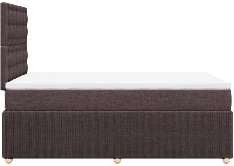 vidaXL Κρεβάτι Boxspring με Στρώμα Σκούρο Καφέ 120x190 εκ Υφασμάτινο