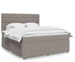 vidaXL Κρεβάτι Boxspring με Στρώμα Taupe 180x200 εκ. Υφασμάτινο