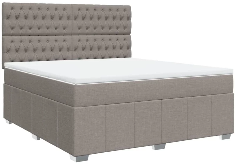vidaXL Κρεβάτι Boxspring με Στρώμα Taupe 180x200 εκ. Υφασμάτινο