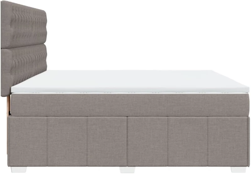 vidaXL Κρεβάτι Boxspring με Στρώμα Taupe 180x200 εκ. Υφασμάτινο