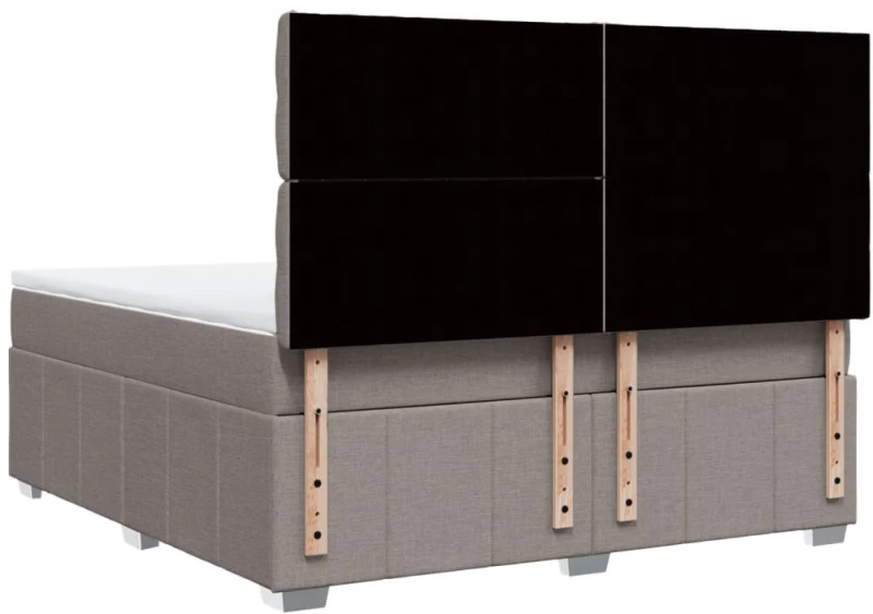 vidaXL Κρεβάτι Boxspring με Στρώμα Taupe 180x200 εκ. Υφασμάτινο