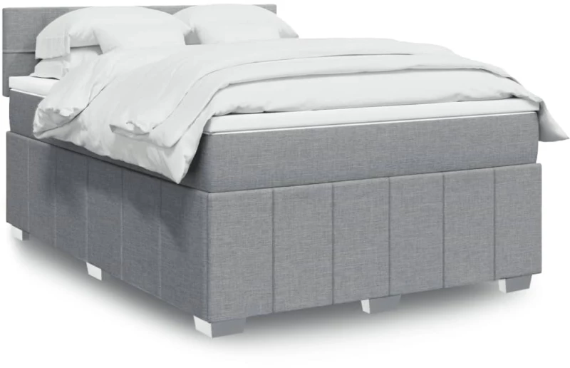 vidaXL Κρεβάτι Boxspring με Στρώμα Αν. Πράσινο 160x200εκ Υφασμάτινο