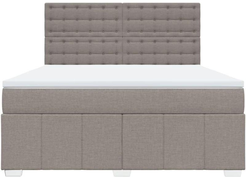 vidaXL Κρεβάτι Boxspring με Στρώμα Taupe 180x200 εκ. Υφασμάτινο