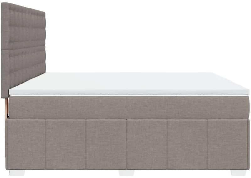 vidaXL Κρεβάτι Boxspring με Στρώμα Taupe 180x200 εκ. Υφασμάτινο