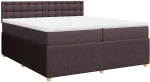 vidaXL Κρεβάτι Boxspring με Στρώμα Σκούρο Καφέ 200x200 εκ. Υφασμάτινο