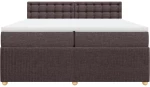 vidaXL Κρεβάτι Boxspring με Στρώμα Σκούρο Καφέ 200x200 εκ. Υφασμάτινο
