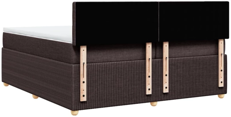 vidaXL Κρεβάτι Boxspring με Στρώμα Σκούρο Καφέ 200x200 εκ. Υφασμάτινο