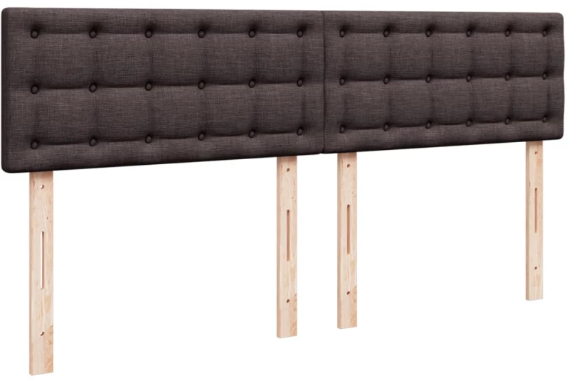 vidaXL Κρεβάτι Boxspring με Στρώμα Σκούρο Καφέ 200x200 εκ. Υφασμάτινο