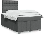 vidaXL Κρεβάτι Boxspring με Στρώμα Σκούρο Γκρι 120x200 εκ. Υφασμάτινο