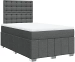 vidaXL Κρεβάτι Boxspring με Στρώμα Σκούρο Γκρι 120x200 εκ. Υφασμάτινο