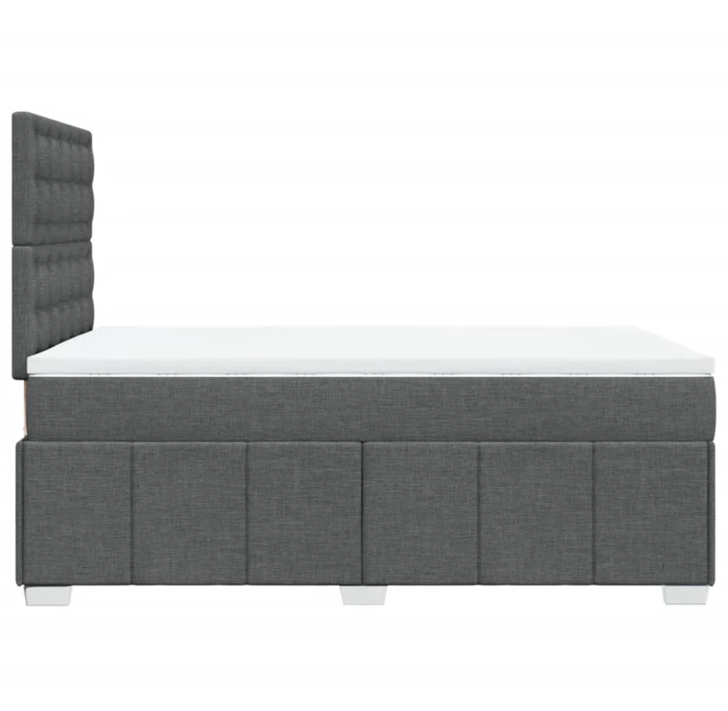 vidaXL Κρεβάτι Boxspring με Στρώμα Σκούρο Γκρι 120x200 εκ. Υφασμάτινο
