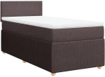vidaXL Κρεβάτι Boxspring με Στρώμα Σκούρο Καφέ 90x200 εκ. Υφασμάτινο